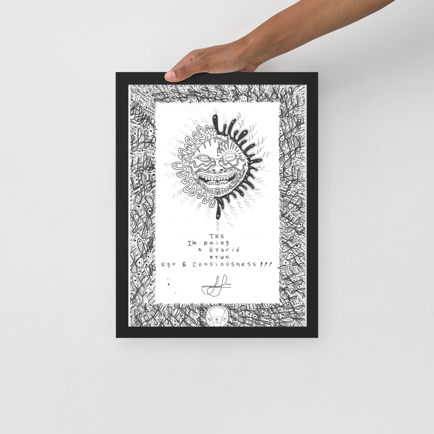 Framed Original Art Prin - Tks I´m being a hybrid
